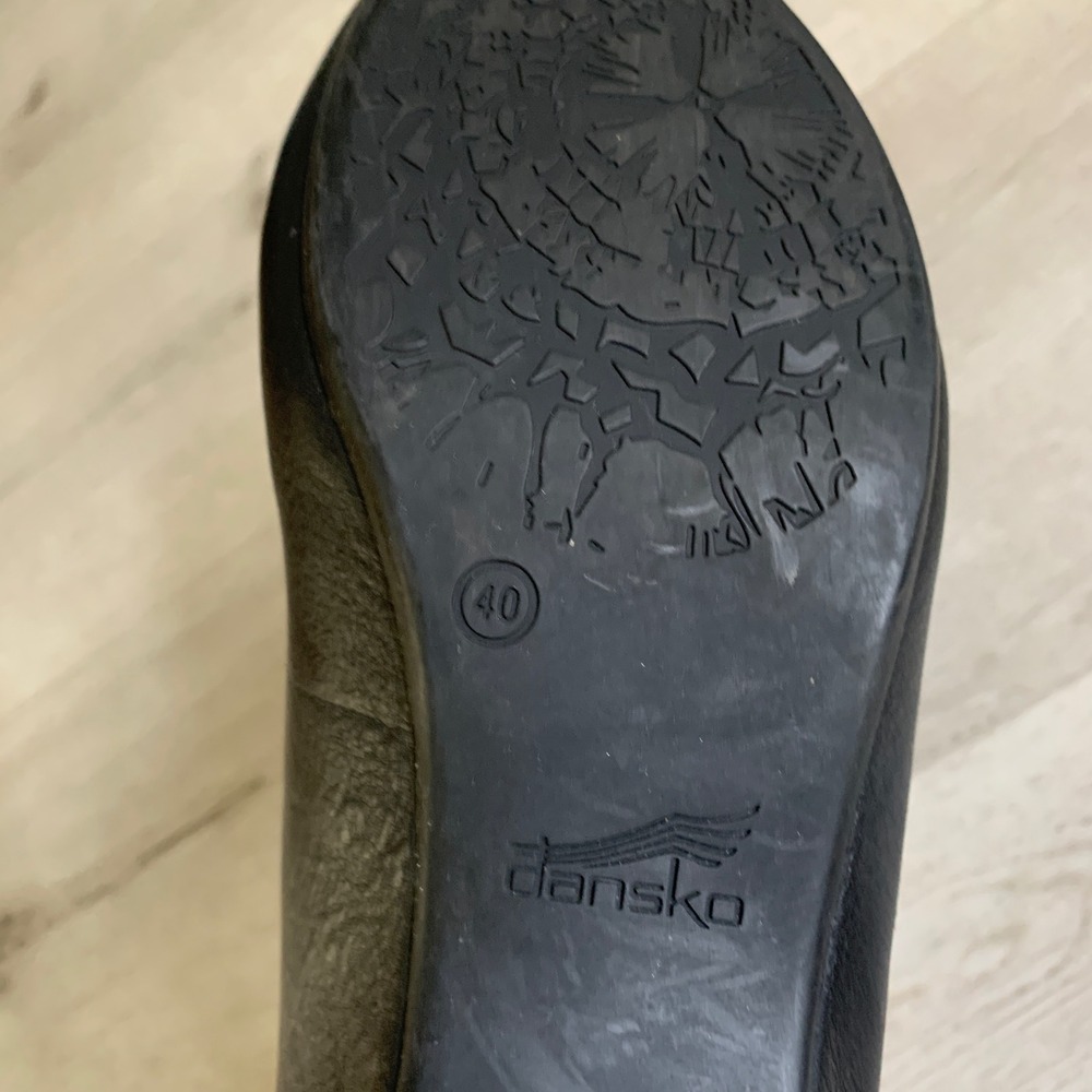 Dansko Black Leather Mary Jane Flats Buckle Strap Shoes 40 - Picture 9 of 9
